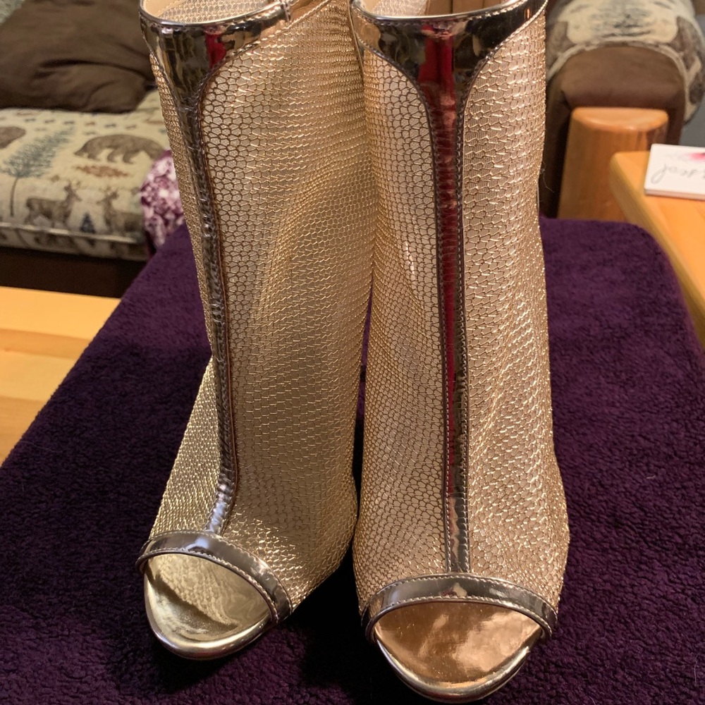 Charlotte Russe Open-Toe Mesh Stiletto